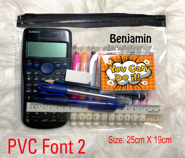 TotallyIngenious Clear PVC Personalised Clear PVC Pouches with Black Zipper (Min. 5pcs)