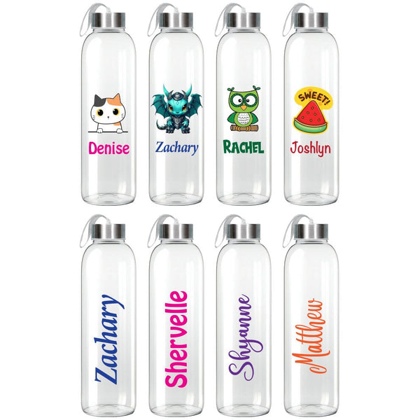 TotallyIngenious Personalised Clear Water Bottle 500ml (Min. 10pcs)