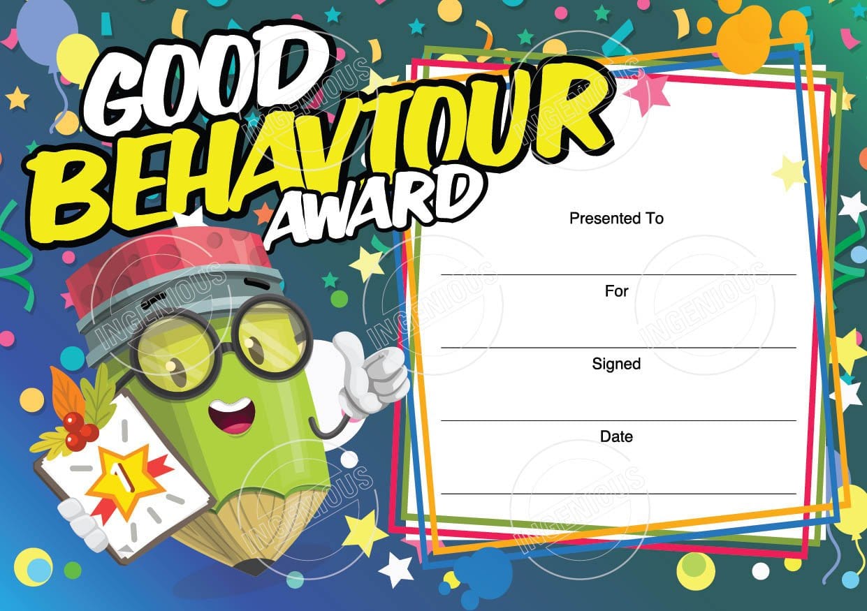 TotallyIngenious Certificates Good Behaviour - CGBEL2