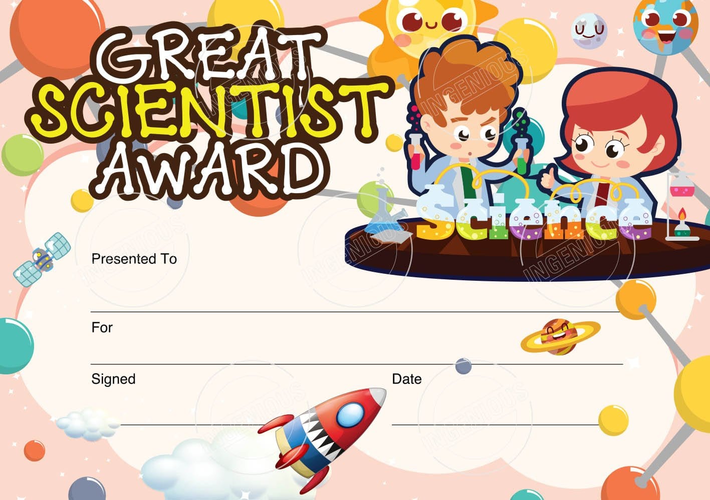 TotallyIngenious Certificates Great Scientist - CGSCEL2