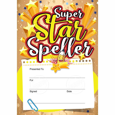 TotallyIngenious Certificates Star Speller - CSPEL3