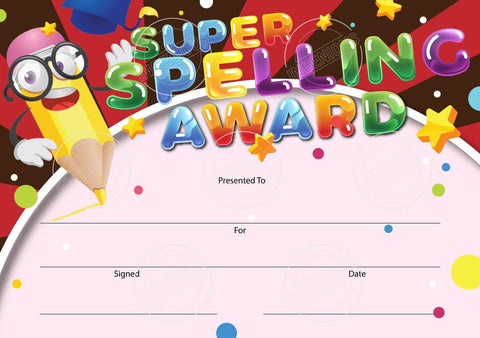 TotallyIngenious Certificates Super Spelling - CSPEL1