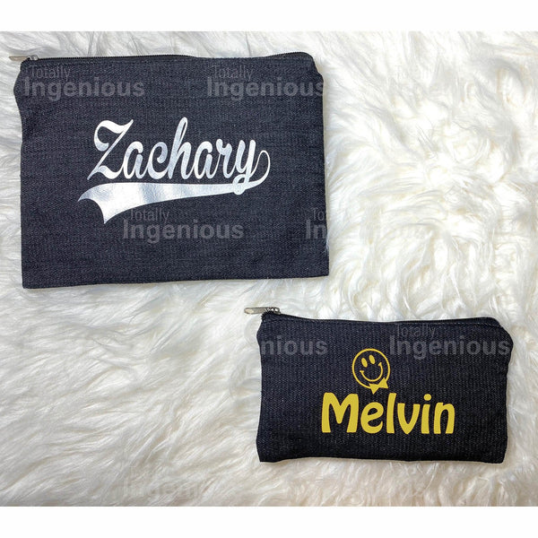 TotallyIngenious Denim Pouches Personalised Denim Pouches (Small)