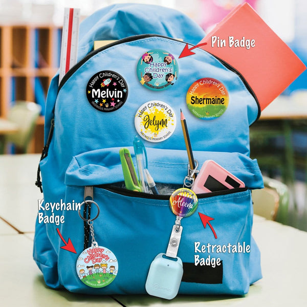 TotallyIngenious Keychain Badges Personalised Keychain Badges (Min. 5pcs)