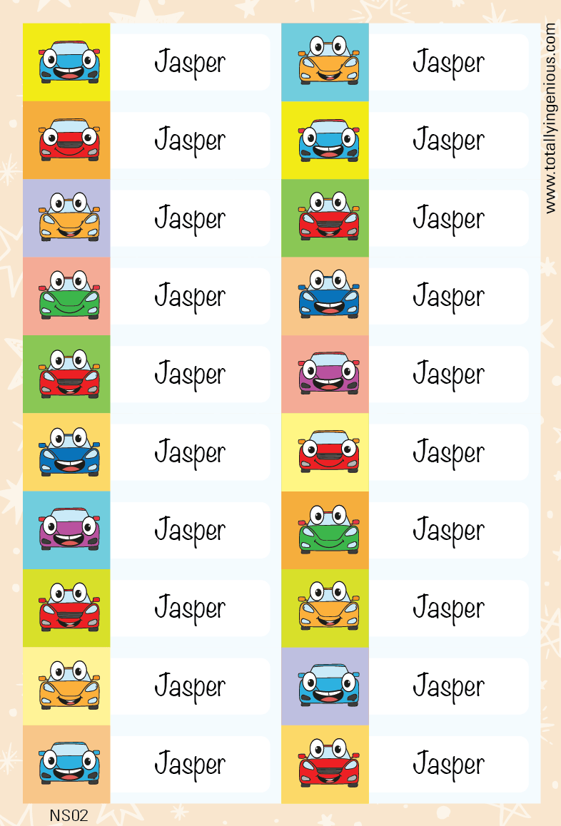 TotallyIngenious Name Sticker Name Sticker IGNS02 (Waterproof & Tear Resistant) (Min. 2pcs)