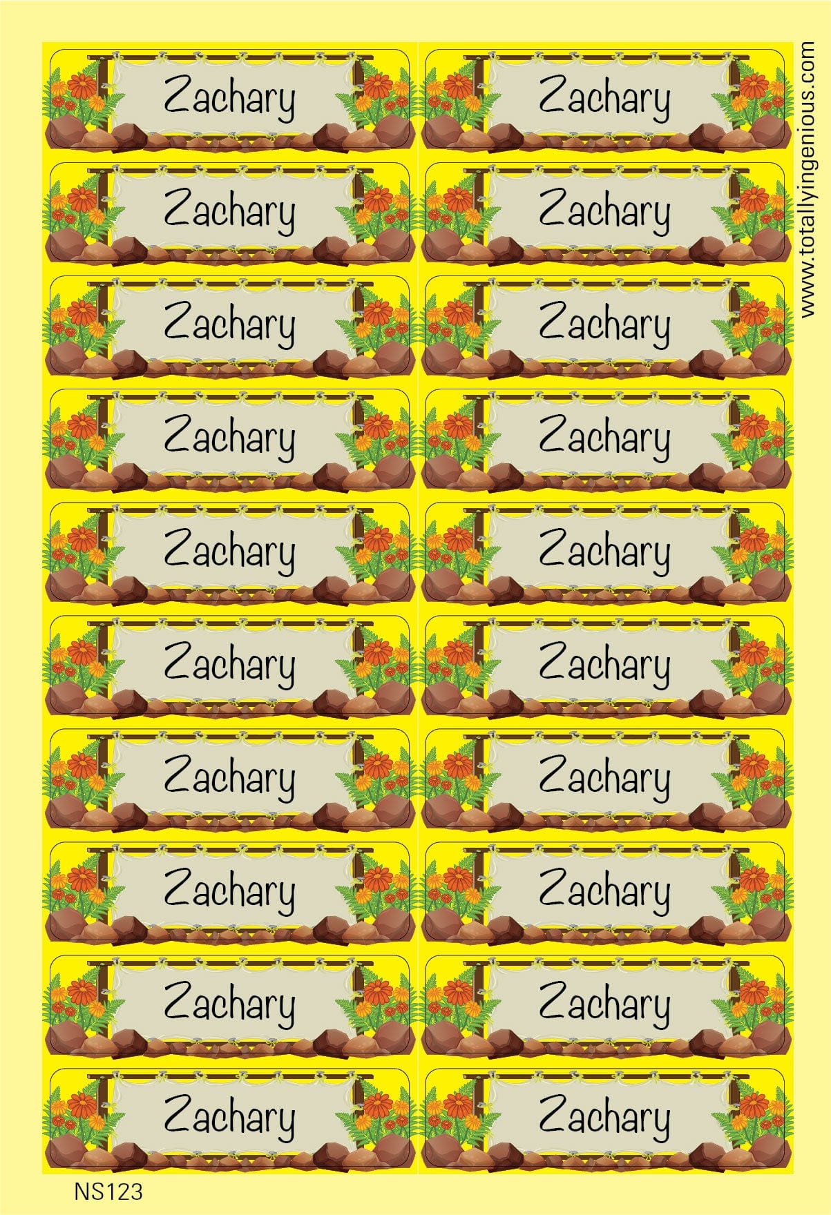 TotallyIngenious Name Sticker Name Sticker IGNS123 (Waterproof & Tear Resistant) (Min. 2pcs)