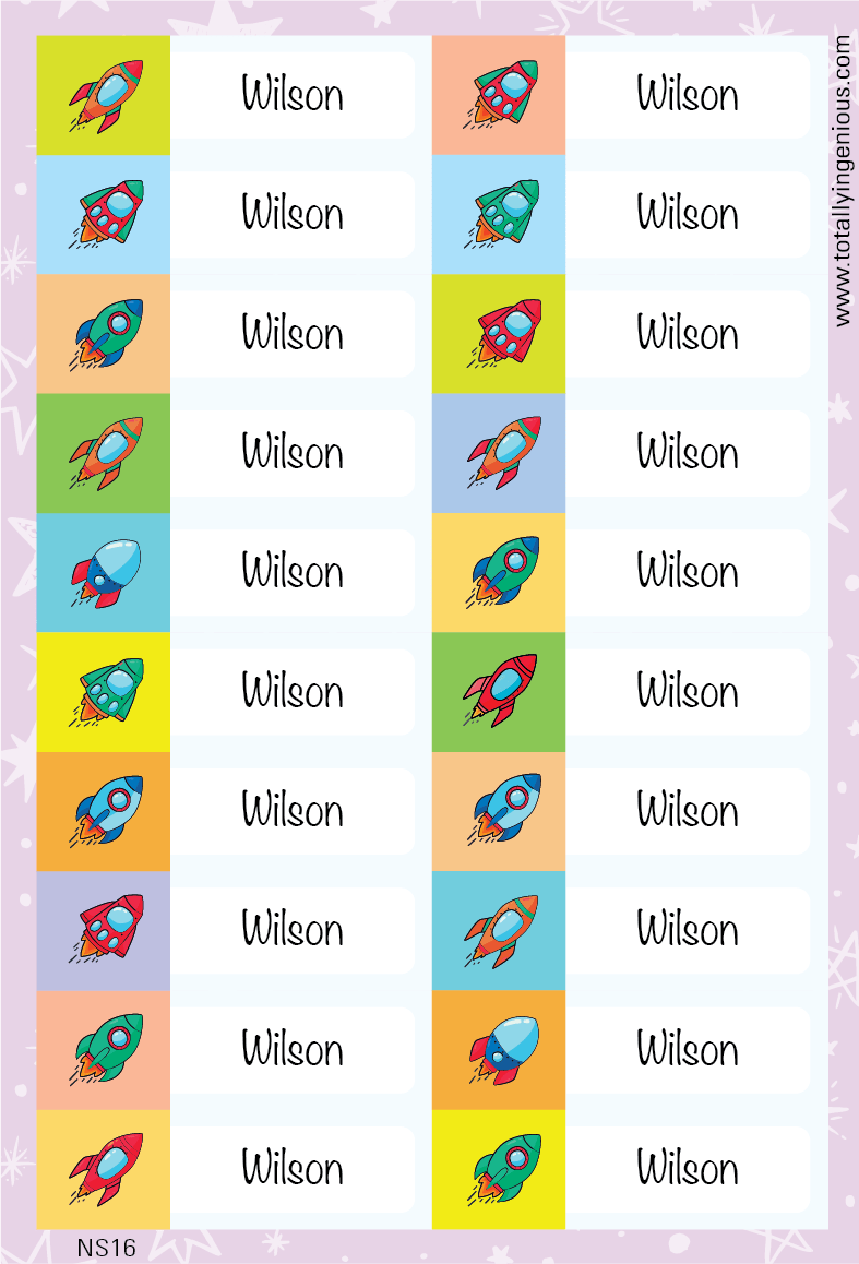 TotallyIngenious Name Sticker Name Sticker IGNS16 (Waterproof & Tear Resistant) (Min. 2pcs)