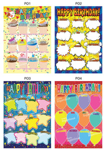 TotallyIngenious Poster Set A Posters Happy Birthday Chart