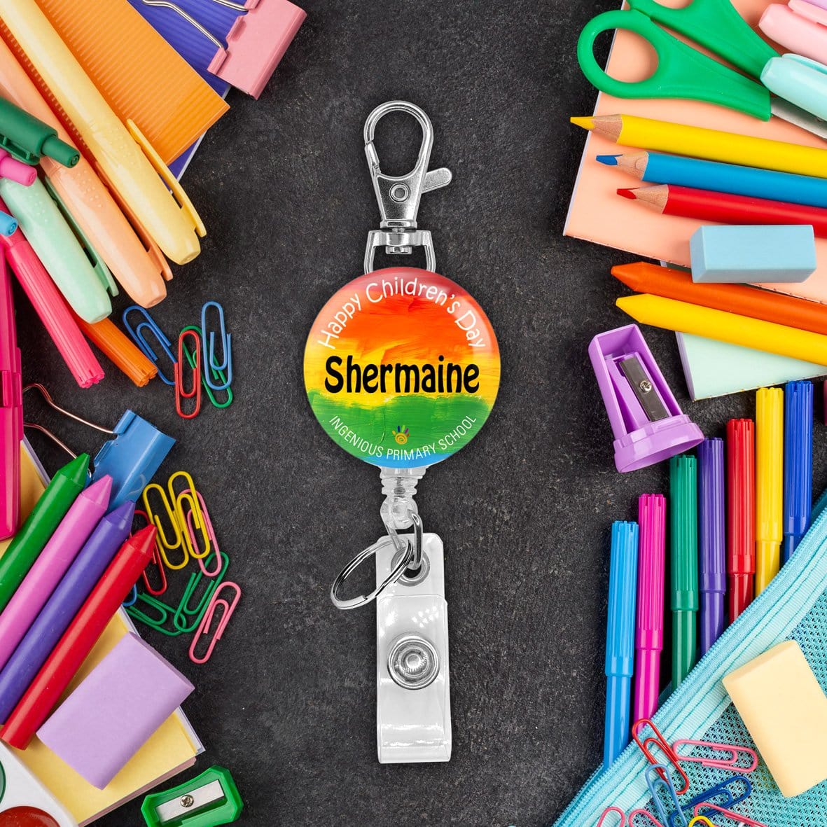 TotallyIngenious Retractable Reel Personalised Retractable Badge Reels (Min. 5pcs)