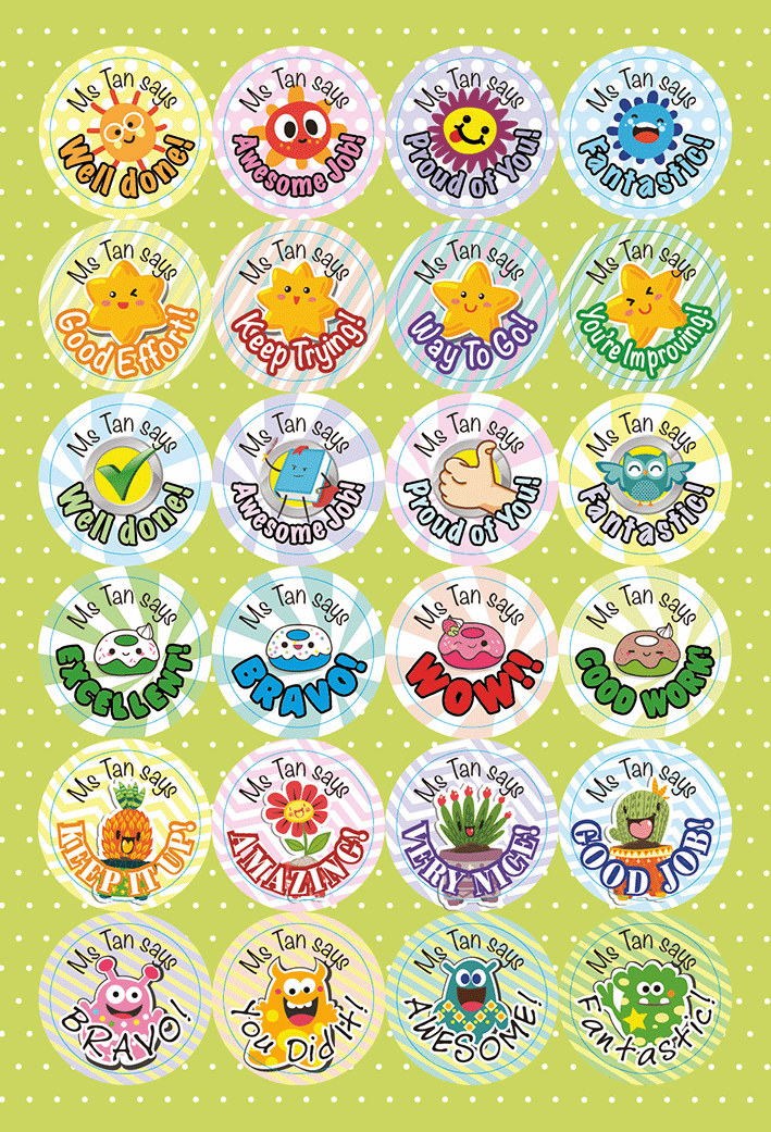 TotallyIngenious Stickers Personalised Teacher's Stickers (EL) Set C