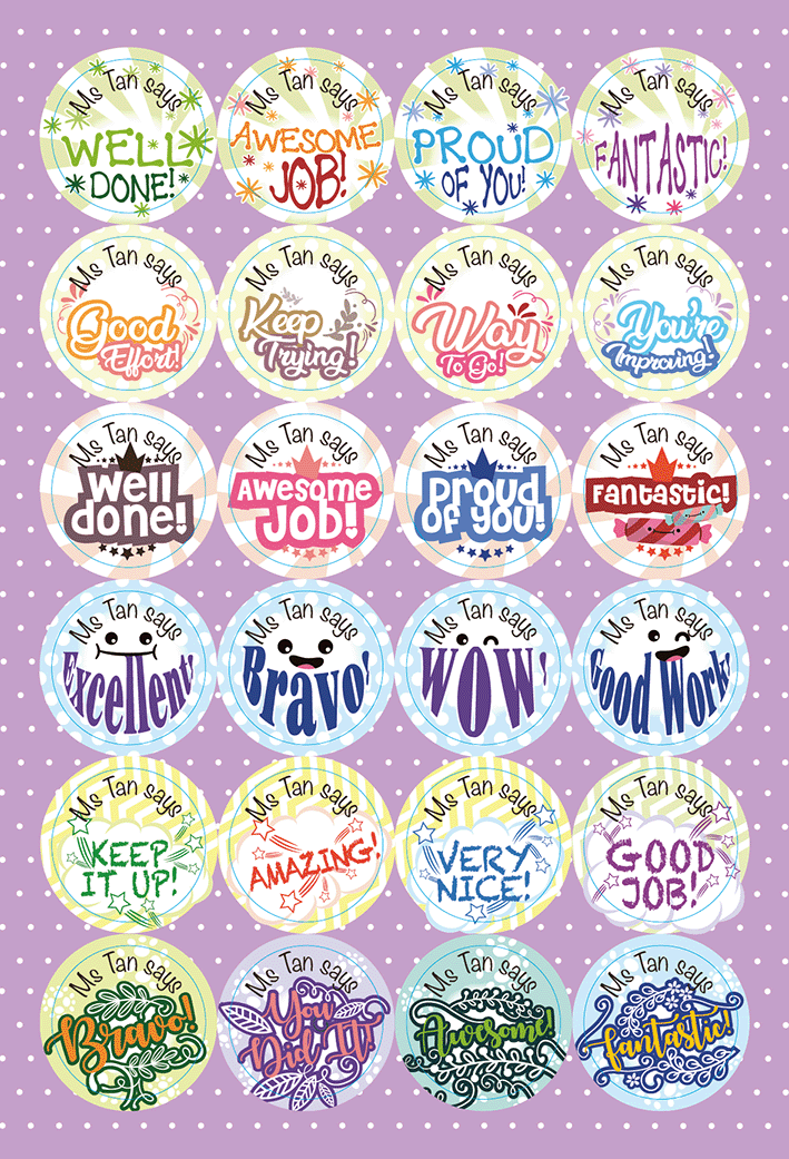 TotallyIngenious Stickers Personalised Teacher's Stickers (EL) Set F