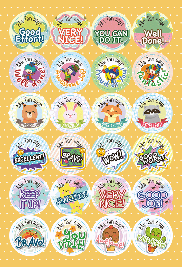 TotallyIngenious Stickers Personalised Teacher's Stickers (EL) Set H